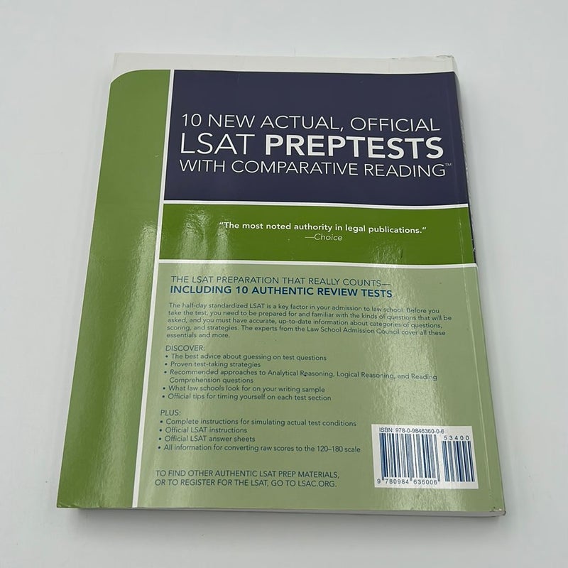10 New Actual, Official LSAT PrepTests with Comparative Reading