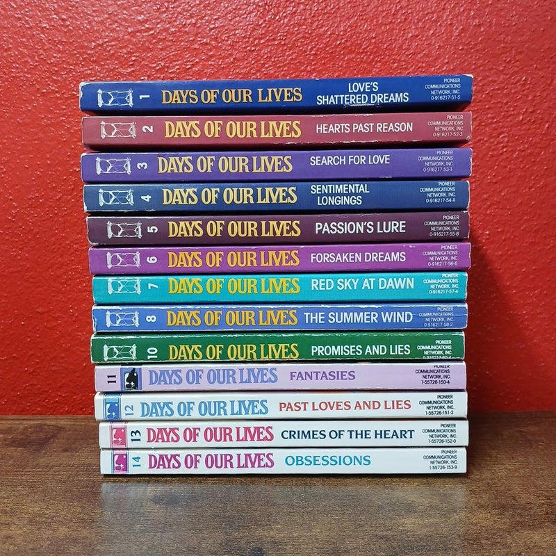 Lot of 13 Days of Our Lives Paperback Romance Novels, #1-8 & 10-14