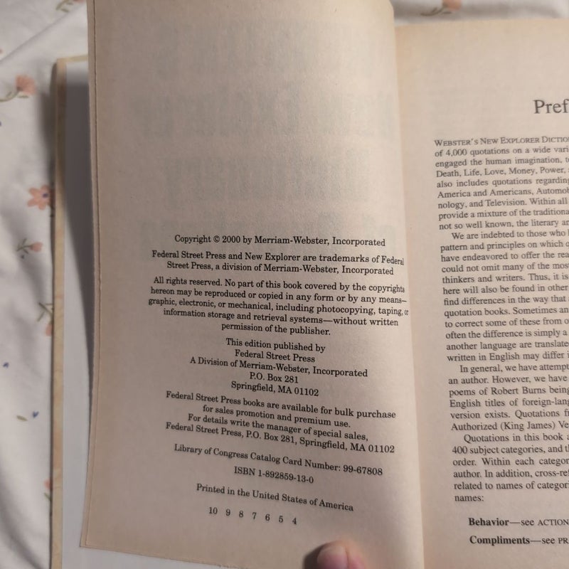 Webster's New Explorer Dictionary of Quotations