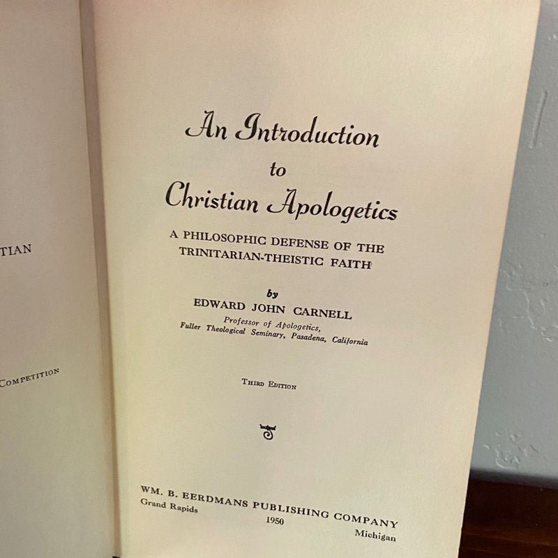 An Introduction To Christian Apologetics 