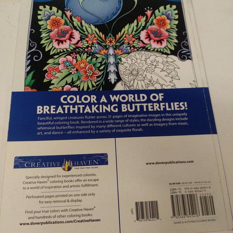 Creative Haven Butterflies Flights of Fancy Coloring Book