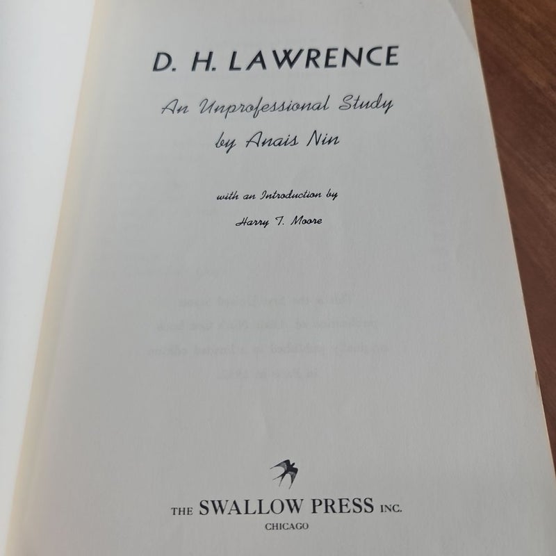 D.H. Lawrence An Unprofessional Study