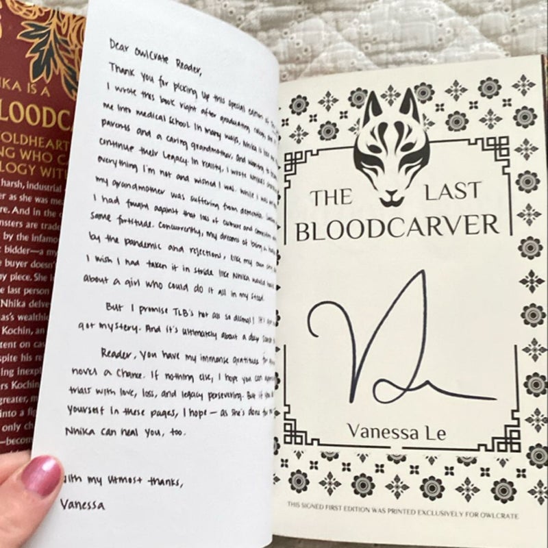 The Last Bloodcarver OWLCRATE — signed by the author