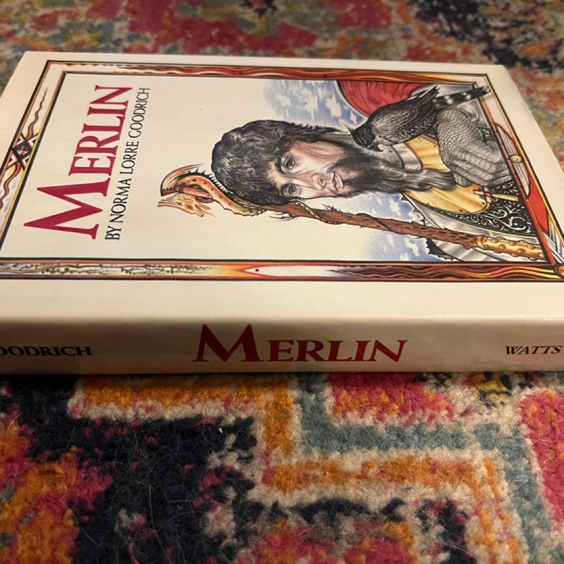 Merlin  by Goodrich, Norma Lorre (1987, 1st Ed HC/DJ) Franklin  Watts LIKE NEW