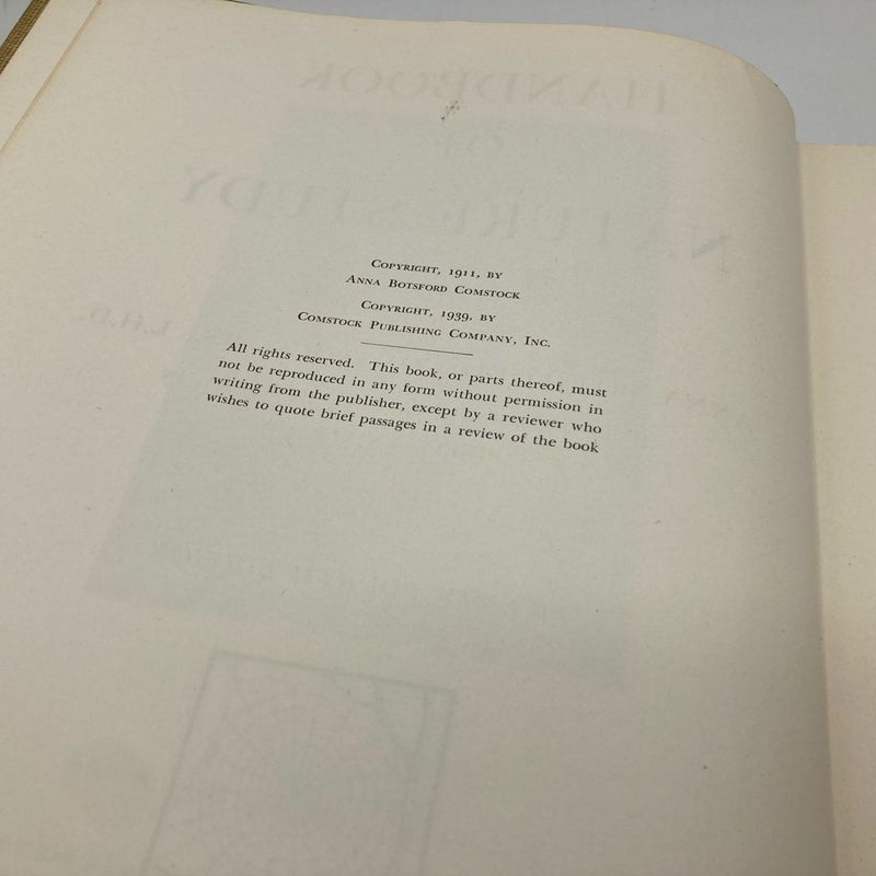 Handbook of Nature Study Anna Botsford Comstock Hardcover 1939