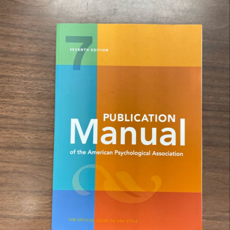 Publication Manual of the American Psychological Association