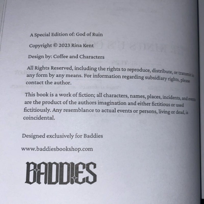 God of Ruin - Baddies Bookshop Edition