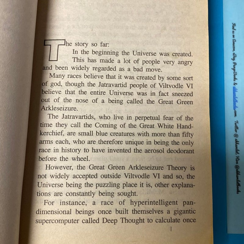 The Restaurant at the End of the Universe