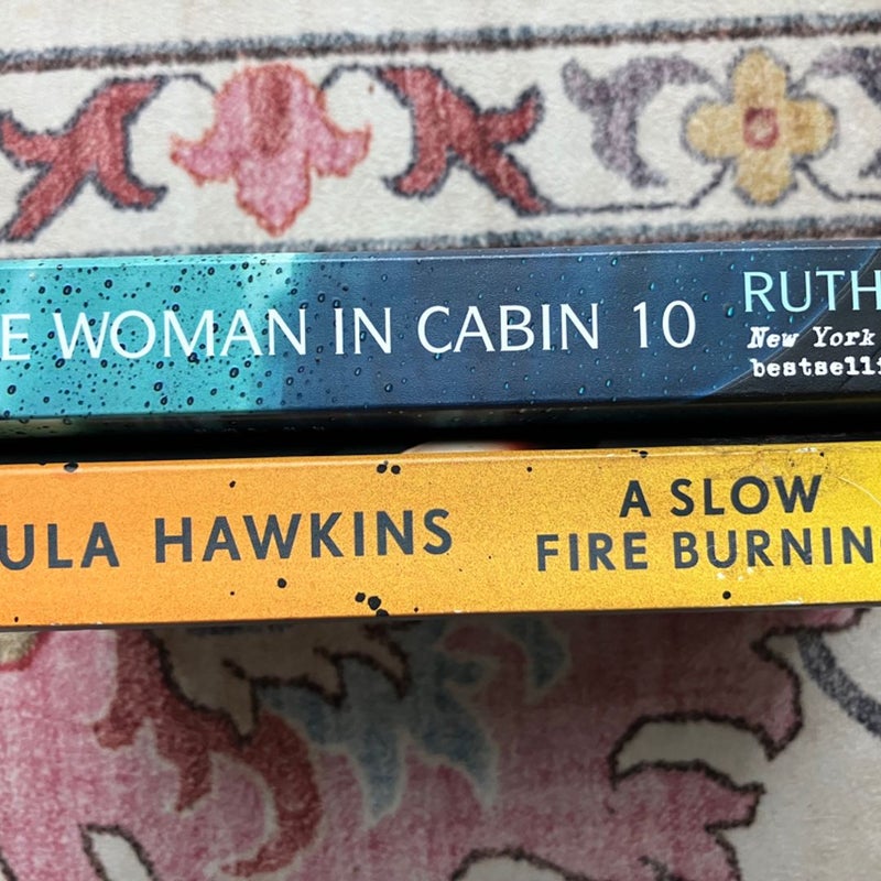 Classic Thriller BUNDLE The Woman in Cabin 10 Slow Fire BUrning Ruth Ware Paula Hawkins 