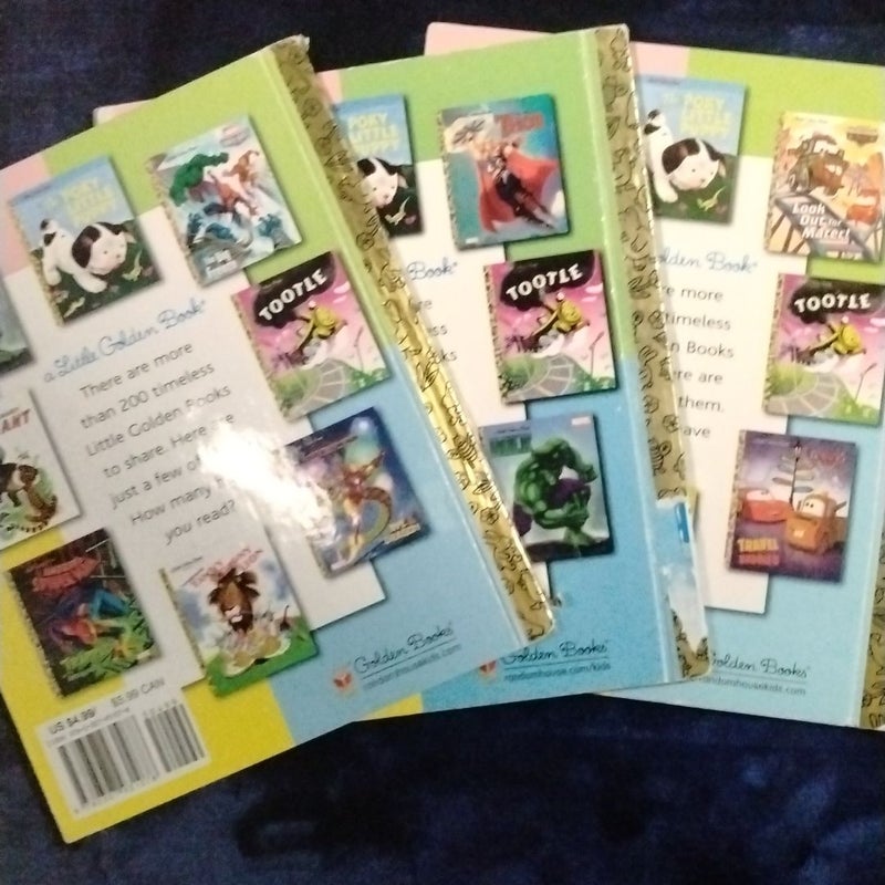A Little Golden Book 3 Book Bundle Disney-Cars 3, The Amazing Spiderman, The Mighty Avengers 