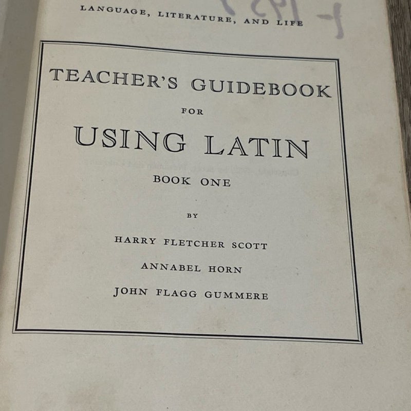 Using Latin, Book 1  Translation Key & Guidebook Annabel Horn; John Flagg..3 Lot