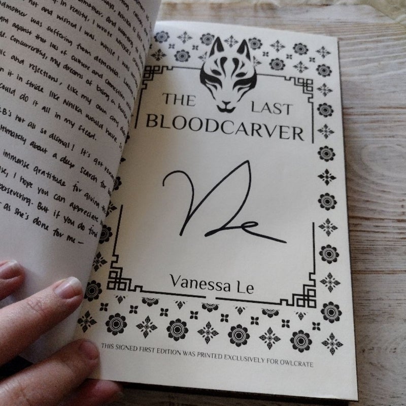 The Last Bloodcarver !! OWLCRATE SIGNED!!