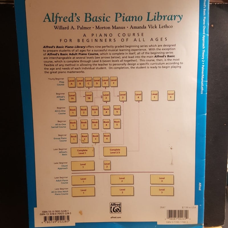 Alfred's Basic Piano Chord Approach Theory, Bk 2