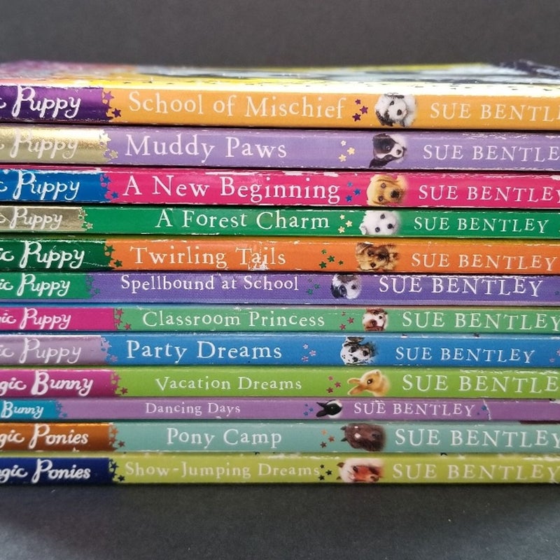 VINTAGE SCHOLASTIC MAGIC PUPPY, PONIES, BUNNY LOT OF 12 BOOKS SUE BENTLEY HOLOS