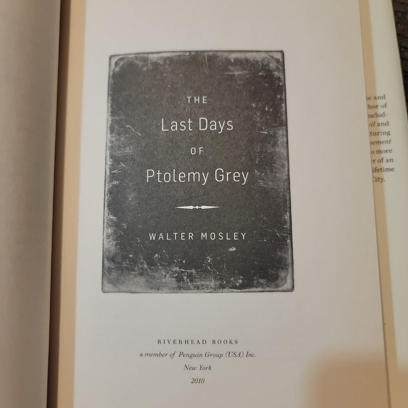 The Last Days of Ptolemy Grey (2010 First Edition/First Printing)