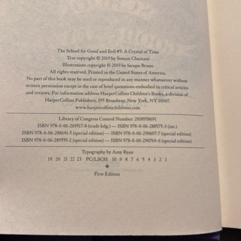 The School for Good and Evil #5: a Crystal of Time - first edition