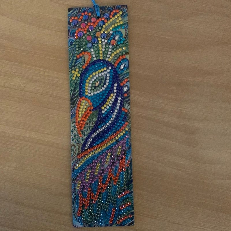 Bejeweled leather bookmark
