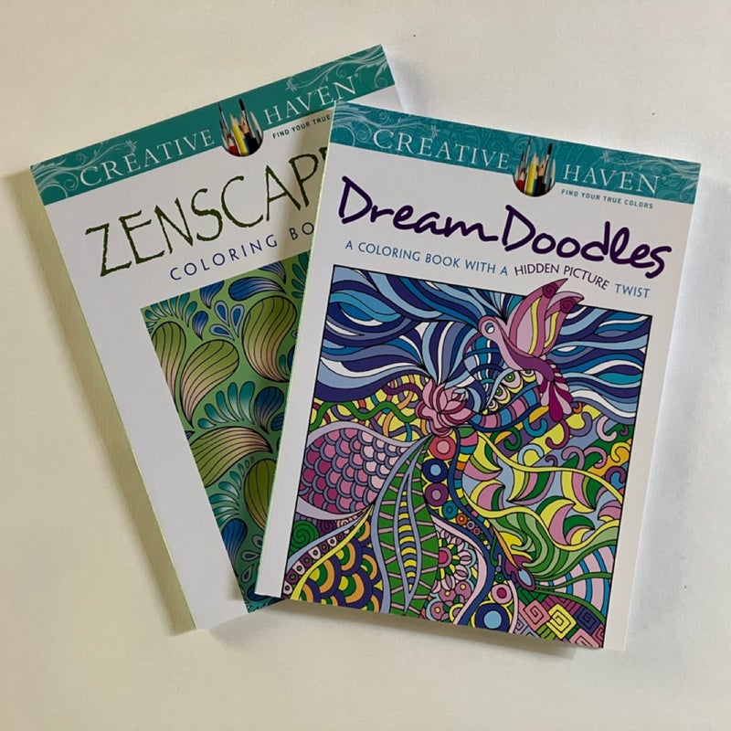 Creative Haven Dream Doodles & Zenscapes Adult Coloring Books