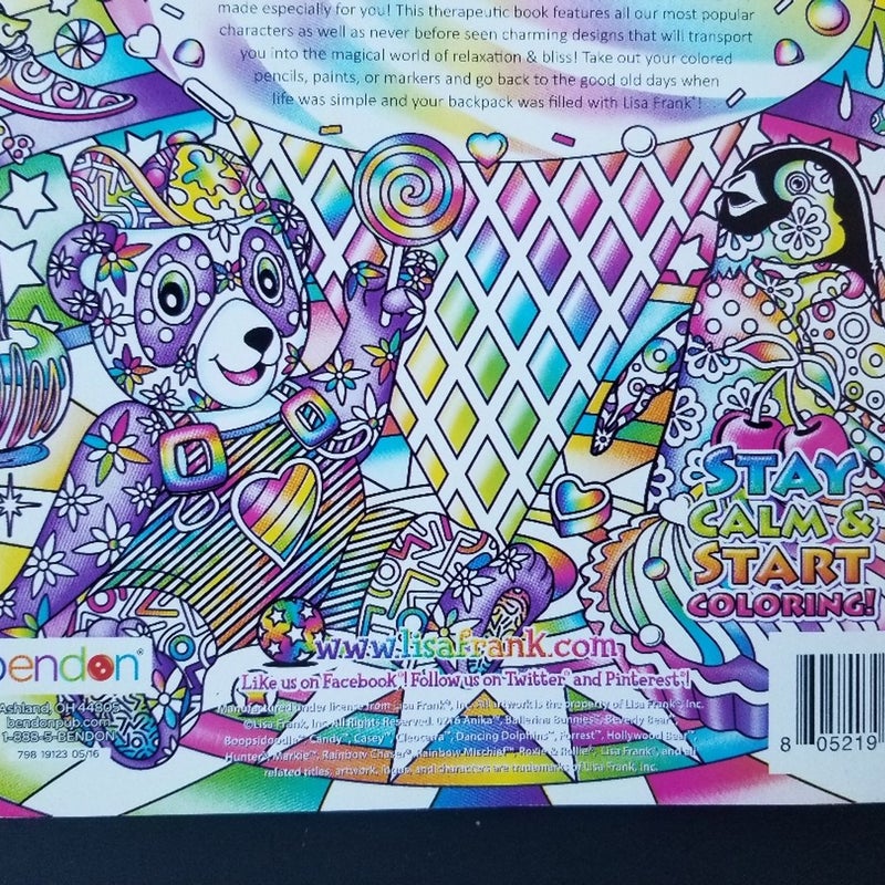 Lisa Frank Adult Coloring Book Color Me Stay Calm and Keep Coloring