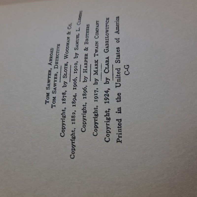 Tom Sawyer hardcovers 1922 1924 w sleeves 3 books