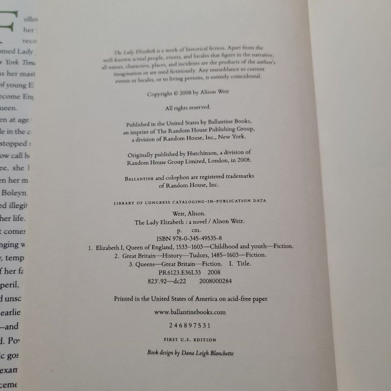 The Lady Elizabeth (2008 First Edition)
