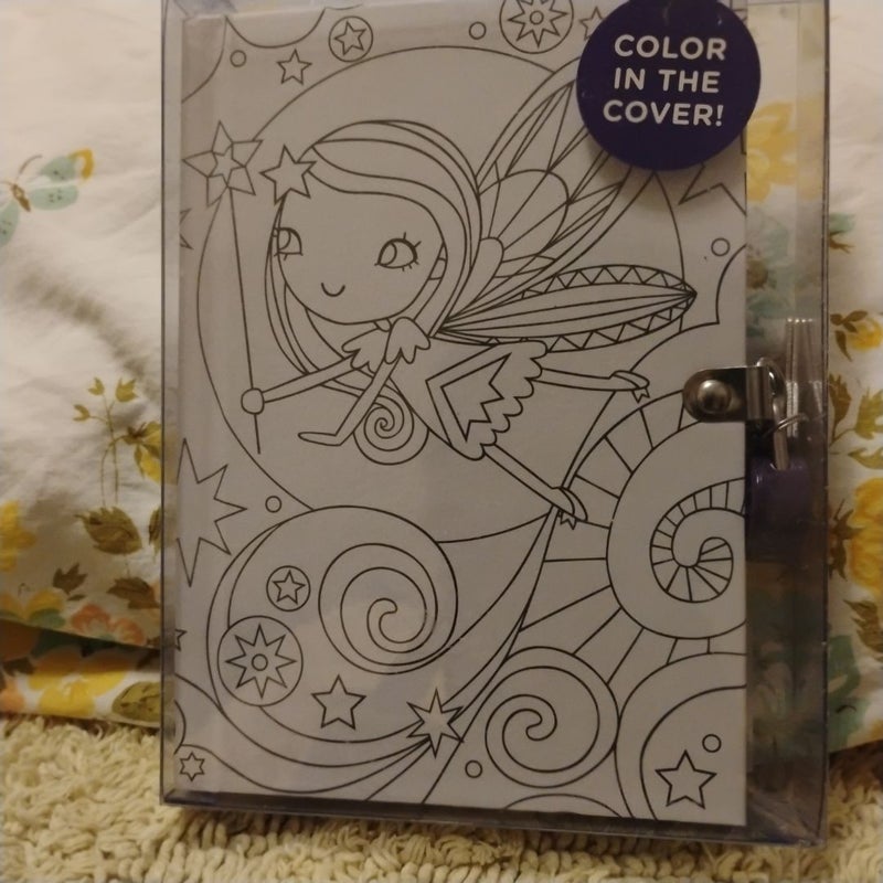 Fairy Color-In Locked Diary