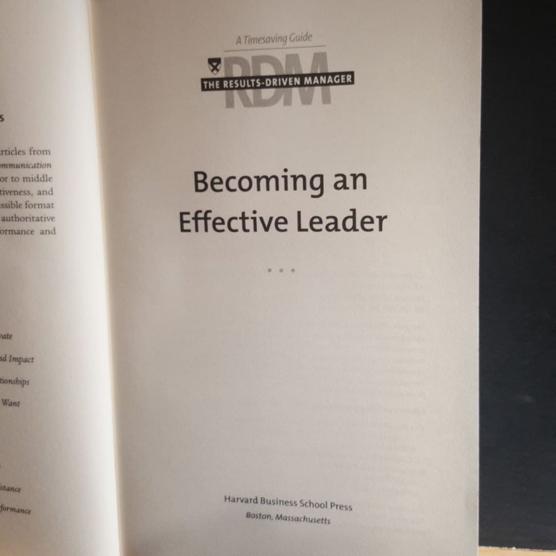 Becoming an Effective Leader