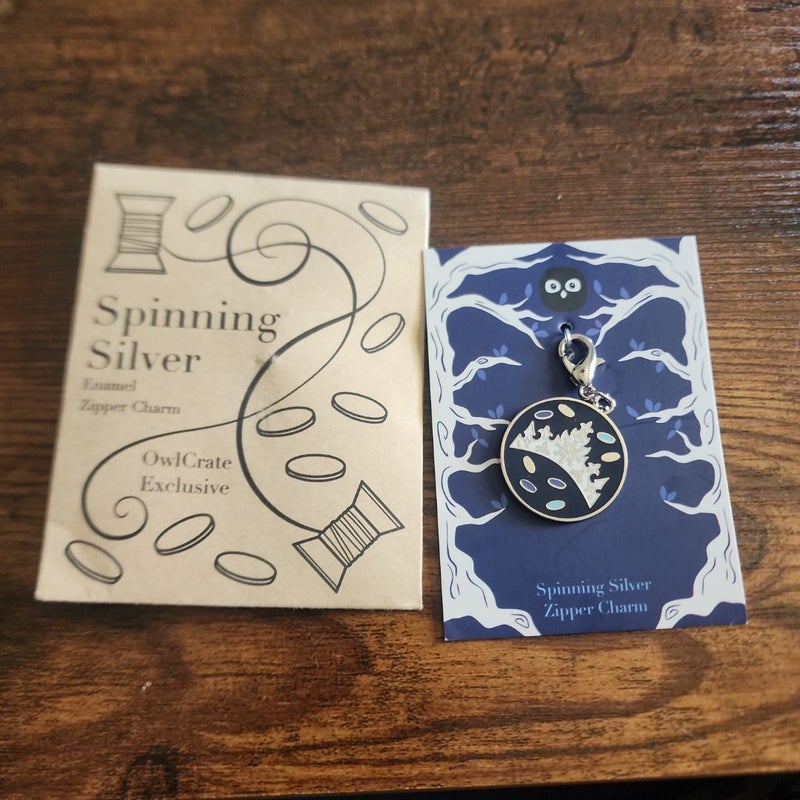 Spinning Silver Zipper Charm Owlcrate