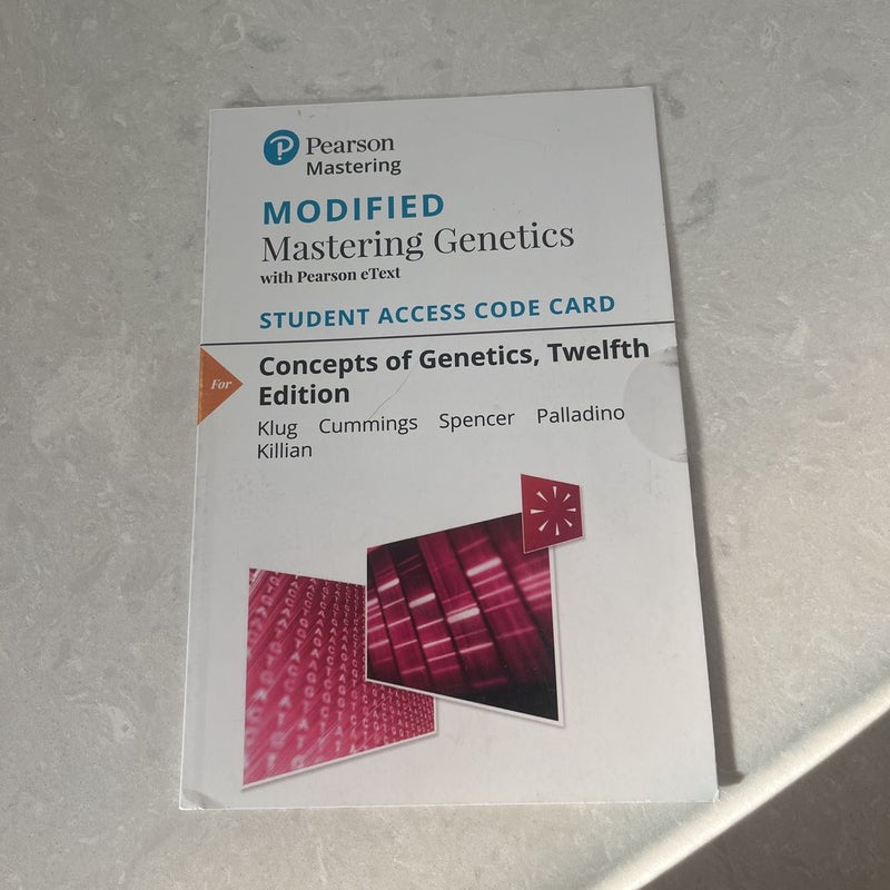 Modified Mastering Genetics with Pearson EText -- Standalone Access Card -- for Concepts of Genetics