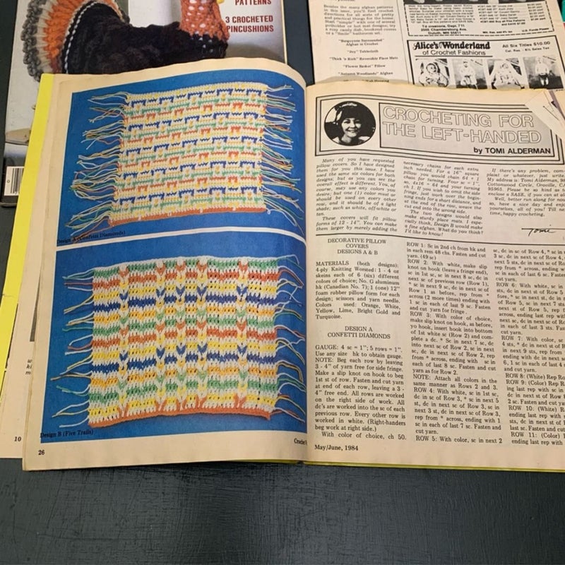 6 Vintage Crochet World Magazines from 1984