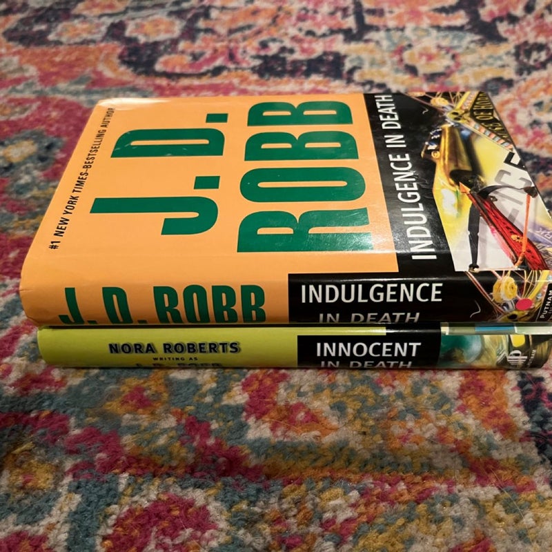 Lot of 2 Nora Roberts /JD Robb - Innocent In Death, Indulgence In Death HC Good