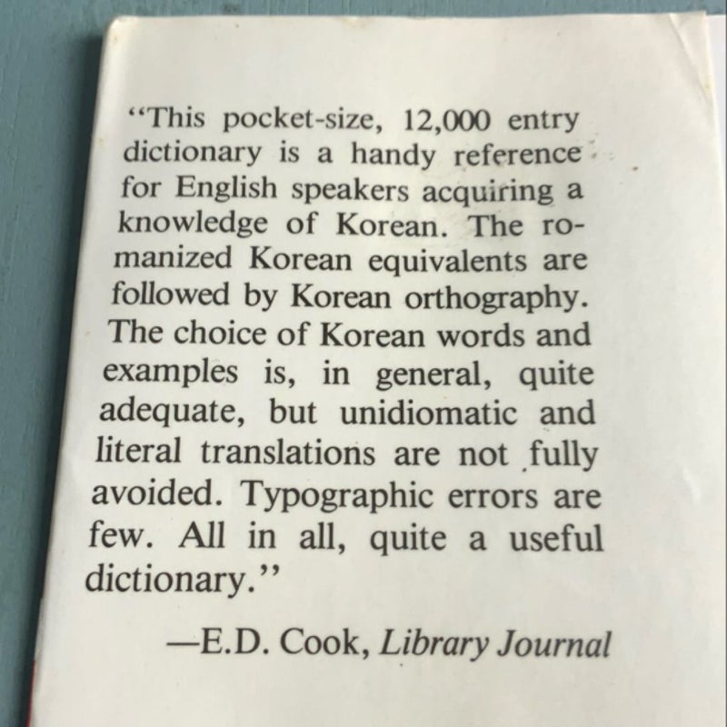 Standard English-Korean Dictionary for Foreigners