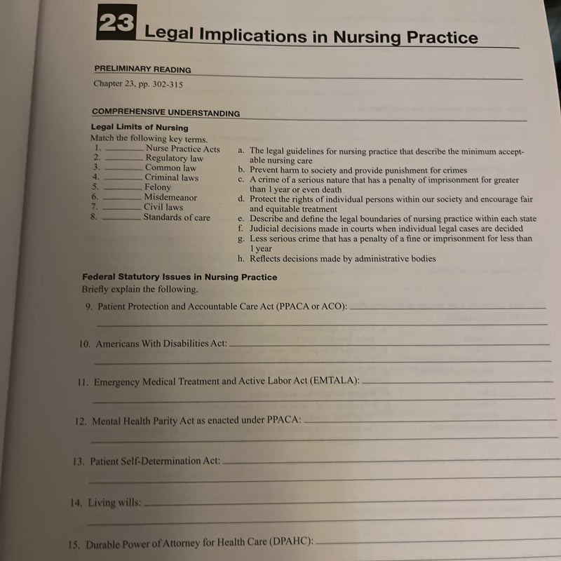 Study Guide for Fundamentals of Nursing