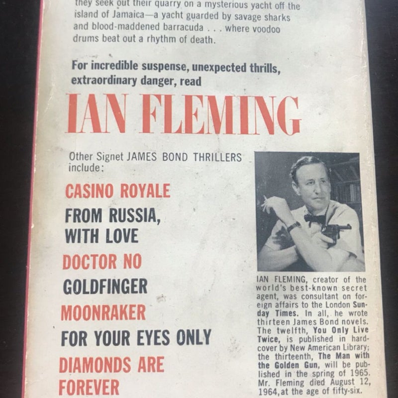 James Bond Thriller Ian Fleming 1954 Live And Let Die Vintage Paperback Signet