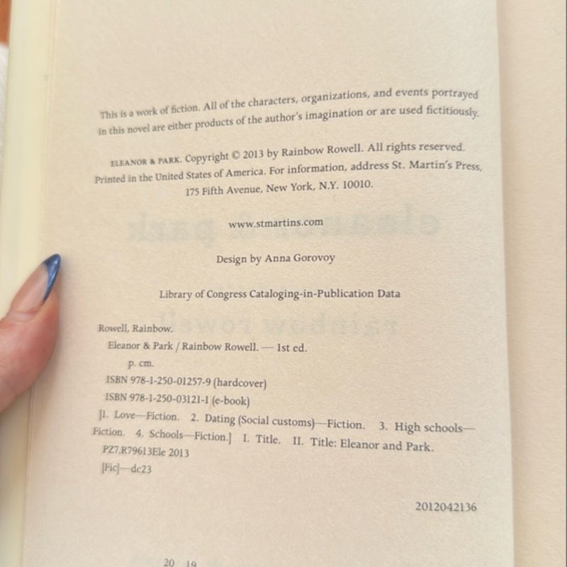 Eleanor and Park Exclusive Special 1st Edition