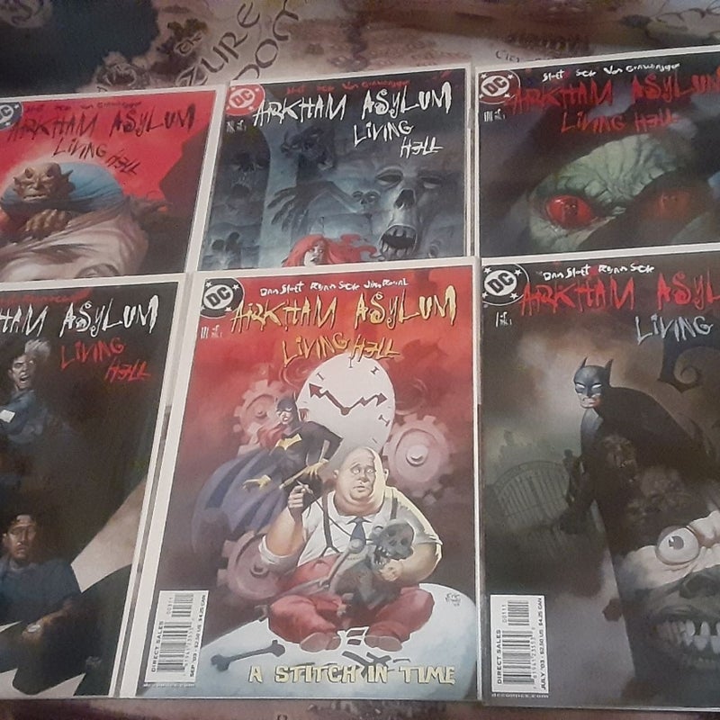 Complete Arkham Asylum Living Hell 2003 mini series  issues 1,2,3,4,5,6
