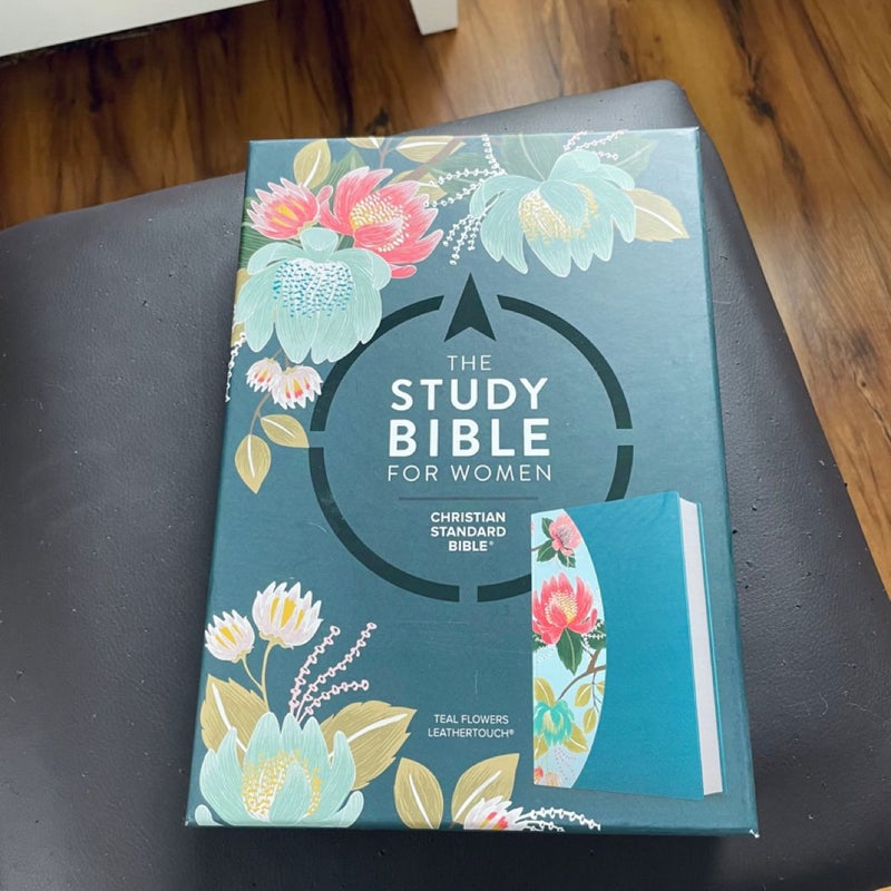 The CSB Study Bible for Women, Teal Flowers LeatherTouch