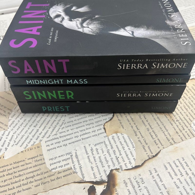 Priest Series by Sierra Simone paperback books indie edition Out of print covers