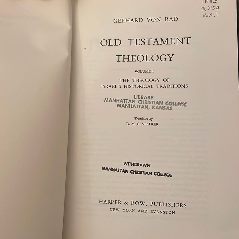 Old Testament Theology (Vol 1)