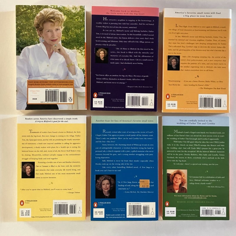 Mitford Series: At Home in Mitford; A Light in the Window; These High Green Hills, Out to Canan; A New Song; A Common Life; In this Mountain; Shepards Abiding; In the Company of Others; The Midford Bedside Companion