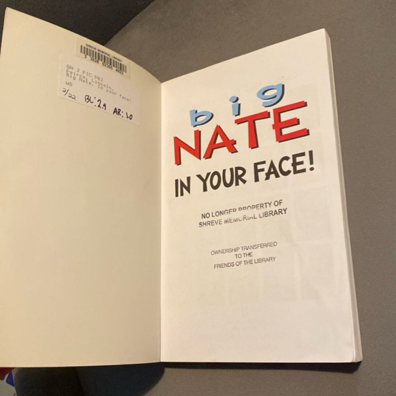 Big Nate: in Your Face!