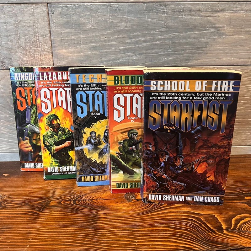Military Science Fiction Lot  Starfist Books 2,4,5,7 & 9 David Sherman Dan Cragg