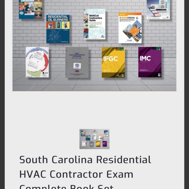 HVAC Residential License Exam book set 