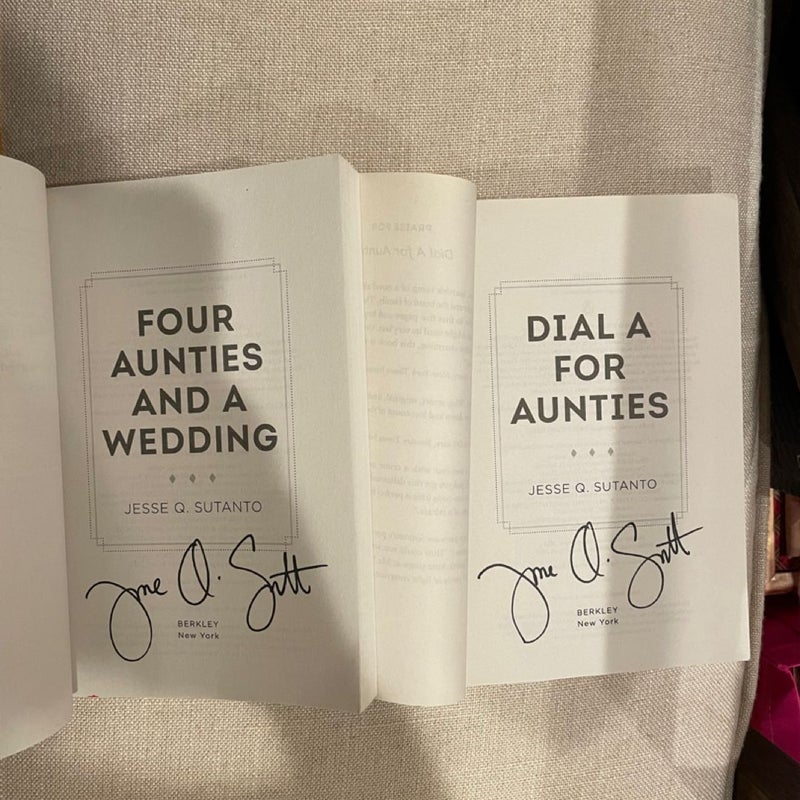 SIGNED Dial A For Aunties & Four Aunties and a Wedding