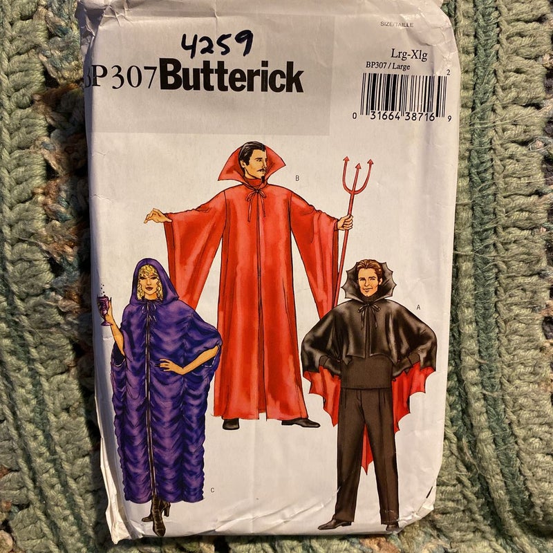 Costume Cape or Cloak Sewing Pattern Adult Size LG-XL