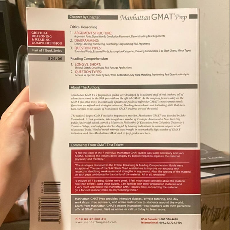 Critical Reasoning and Reading Comprehension GMAT Preparation Guide, First Edition