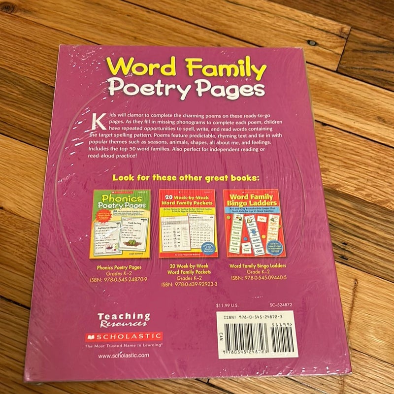Word Family Poetry Pages