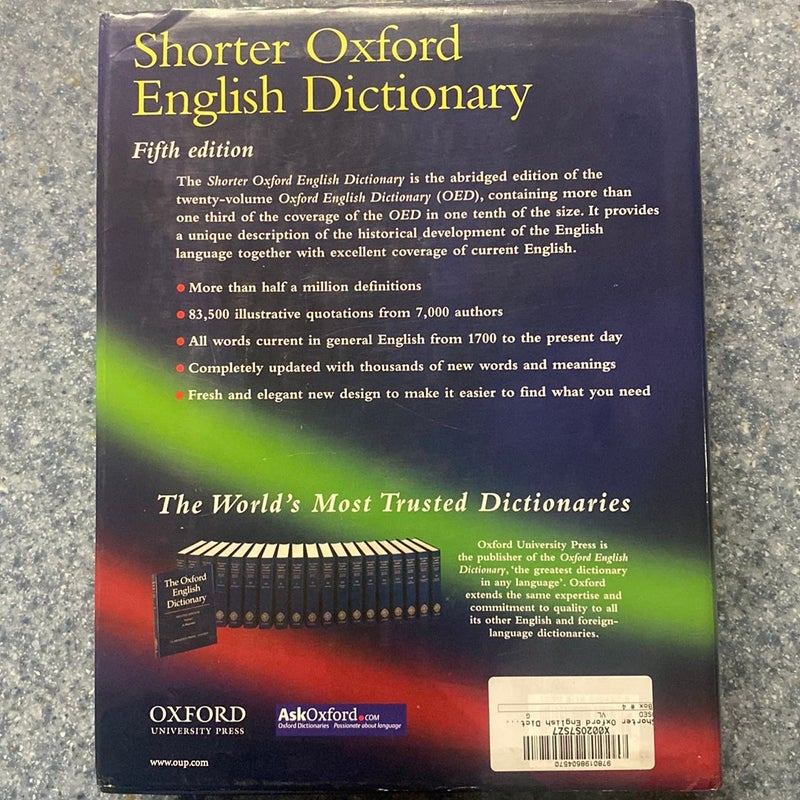 The Shorter Oxford English Dictionary