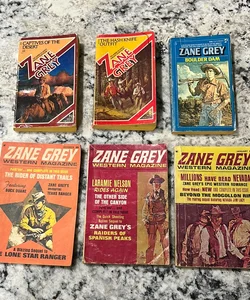 Lot of 6 Zane Grey: 3 Novels & 3 Magazines