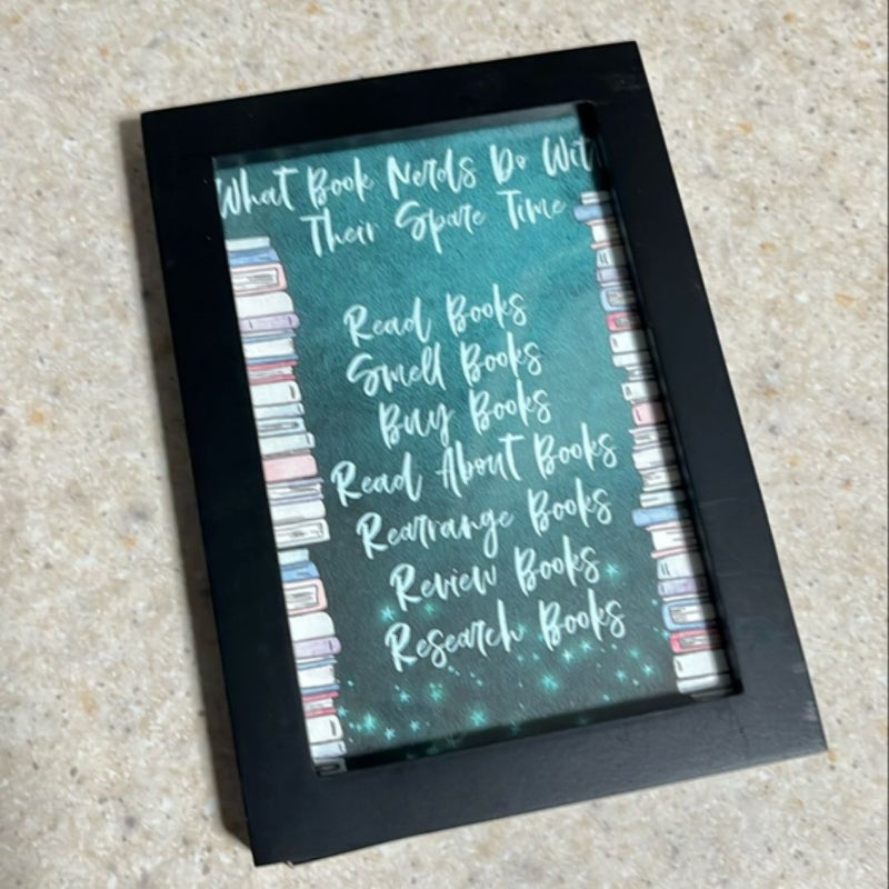 Bookish 3x5 print Card in Frame 